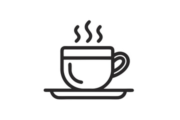 coffee minimal mono line vector icon image