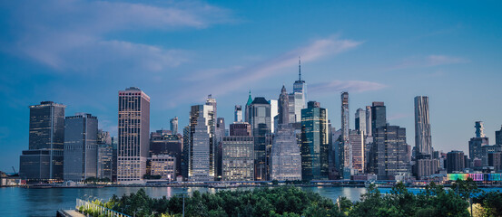 New York city skyline sunrise new 