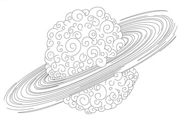 Ornate planet with swirling rings.

