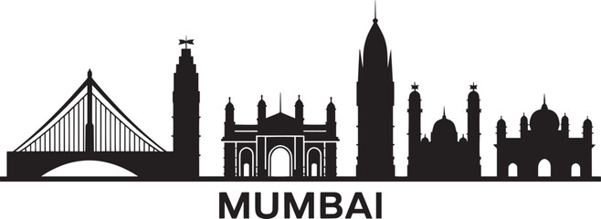 Fototapeta premium Bandra Worli Sea Link Gateway of India Chhatrapati Shivaji Terminus Mumbai Icon India Landmark