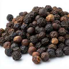Obraz premium Pile of whole black peppercorns with textured surfaces whole peppercorns spice