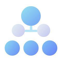 Vector art of a simple blue gradient hierarchical chart icon isolated on transparent background