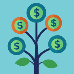 Obraz premium vector illustration of a tree with arrows