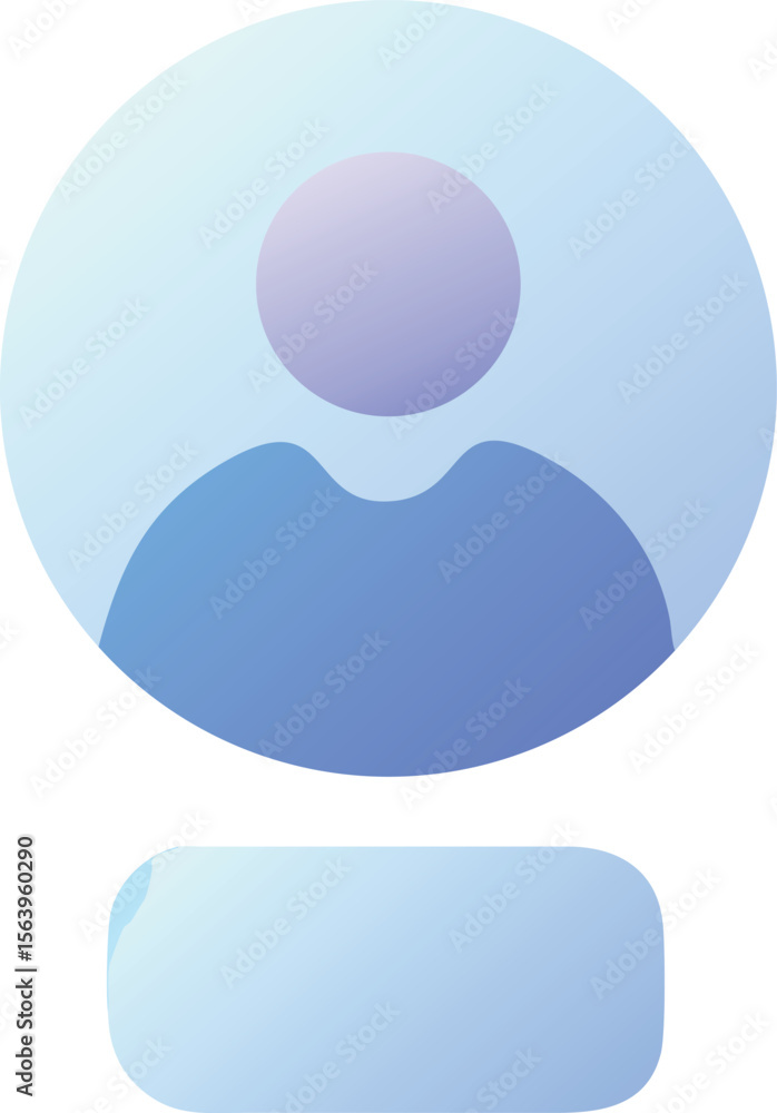 Aufkleber vector art of a simple blue user profile icon in a circle, isolated on transparent background