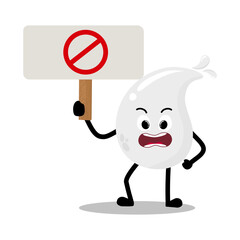 Cute Hand Drawn Protesting White Blood Drop