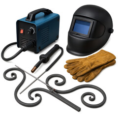 Welding Machine For Art Projects High Fidelity Decorative Steel Crafting Welder and Accessories Set PNG Die-Cut For Advertising