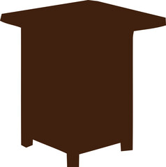 Simple brown wooden table with four legs and a flat top surface