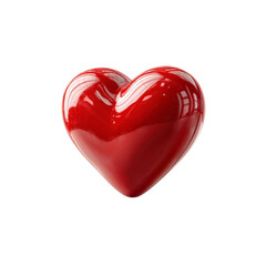 Fototapeta premium Red Heart Symbol: A glossy, three-dimensional red heart, a classic symbol of love, affection, and romance. Perfect for Valentine's Day, romantic designs.