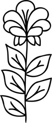 Line art hand drawn flower illustration