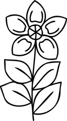 Line art hand drawn flower illustration