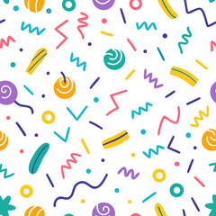 Valentines cartoon hearts seamless pattern for wrapping paper and fabrics stock illustration