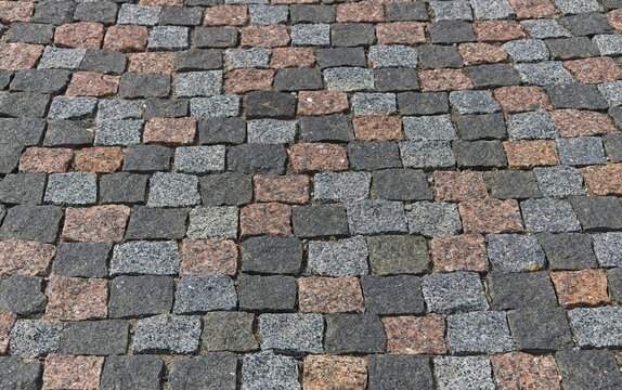 the road surface made of diabase as a background