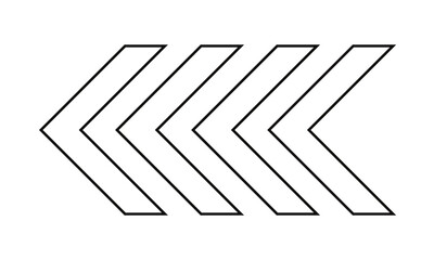 simple black outline chevron arrow pointing left symbol.