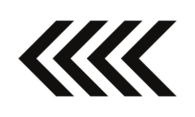 simple black chevron arrow pointing left symbol.