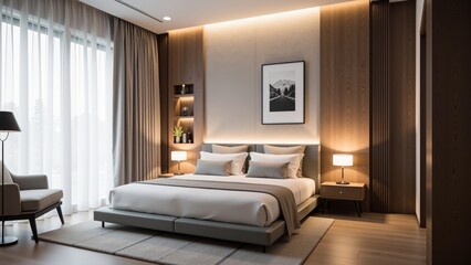 Fototapeta premium A curated collection of stylish, well-lit interiors