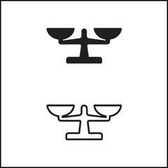 Balance Scale Icon Flat Outline Vector