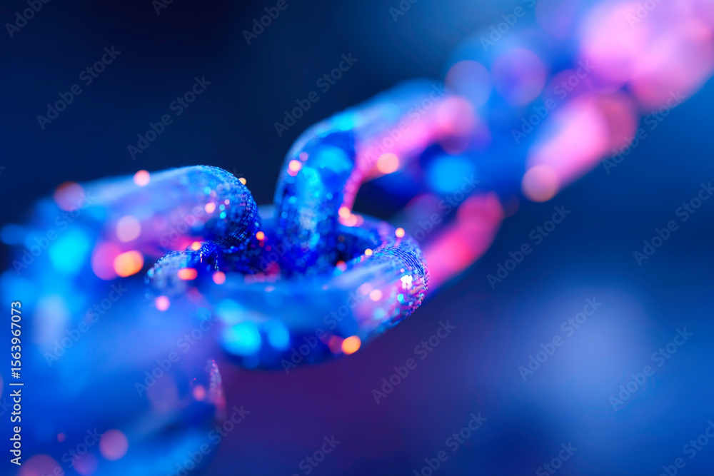Poster blue blockchain nodes powering social network futuristic digital technology and decentralized data c