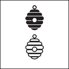 Beehive Icon Flat and Outline Vector