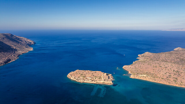Aerial Lasithi Bay with Spinalonga