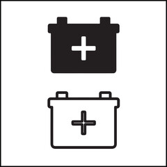 Obraz premium Car Battery Icon Flat Outline Vector
