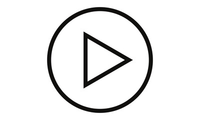 simple black outline play button symbol design.