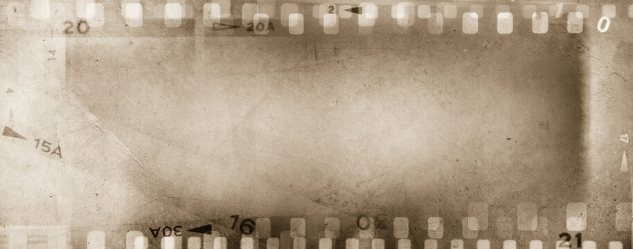 Film negatives brown background