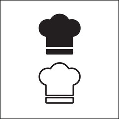 Chef Hat Icon Flat and Outline Vector