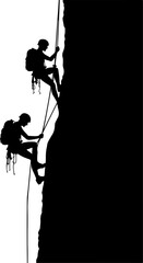 Mountain Hiking Bikers Riding Silhouettes Set vector bundle