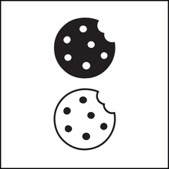 Cookie Icon Flat and Outline Vector
