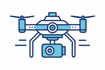 mono line vector icon drone with camera