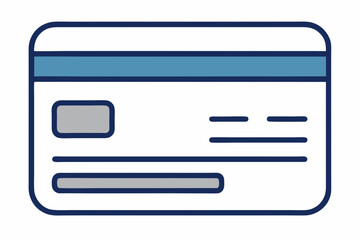 mono line vector icon credit card front