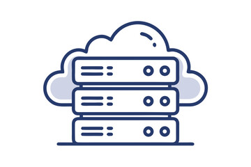 mono line vector icon cloud storage symbol