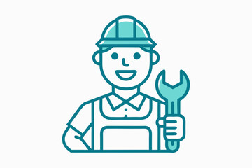 mono line vector icon gig worker holding phone