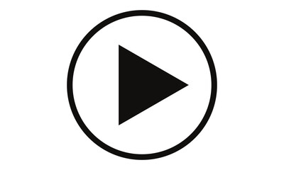 simple black outline play button symbol.