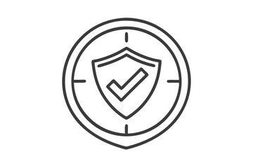 mono line vector icon round completion symbol