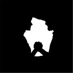 silhouette of a couple shaking hands with love