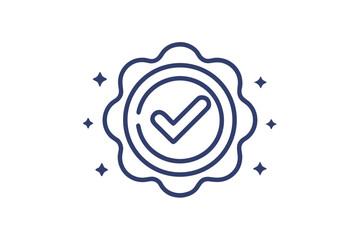 mono line vector icon round verification badge