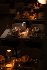 Restaurant table decor in winter Season, Braga, Portugal.