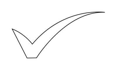 simple black outline check mark symbol design.