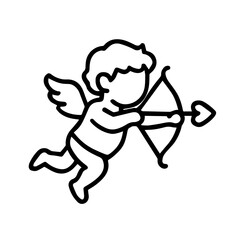 Fototapeta premium line icon cupid on white background vector Vector icon on white background