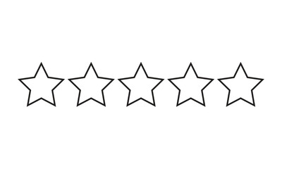 simple black outline five star symbol design.