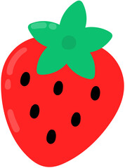 Obraz premium 여름 과일 디저트 딸기 빨간 열매 일러스트