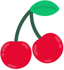 여름 과일 디저트 딸기 빨간 열매 일러스트