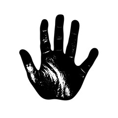Black hand silhouette with copy space for artistic and creative design