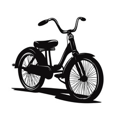 Black bicycle silhouette with copy space for fitness and outdoor design