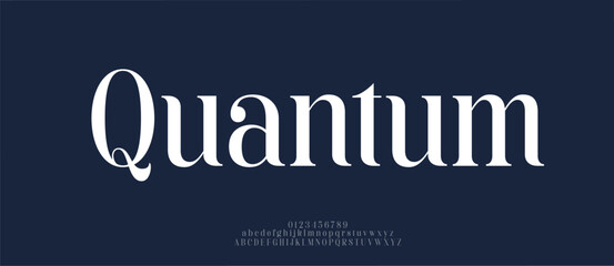 Quantum Elegant alphabet modern font logo. Typography decoration fonts for branding, wedding, logos. vector illustration