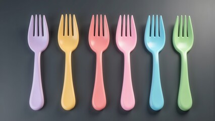fork, spoon, cutlery set, stainless steel, 3D utensils, modern tableware, cute cutlery, plated food