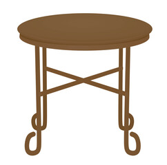 Brown garden table. vector illustration	