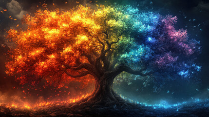 Fiery and icy tree