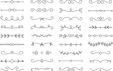 Obraz premium Set of Decorative Divider Lines for Design Projects